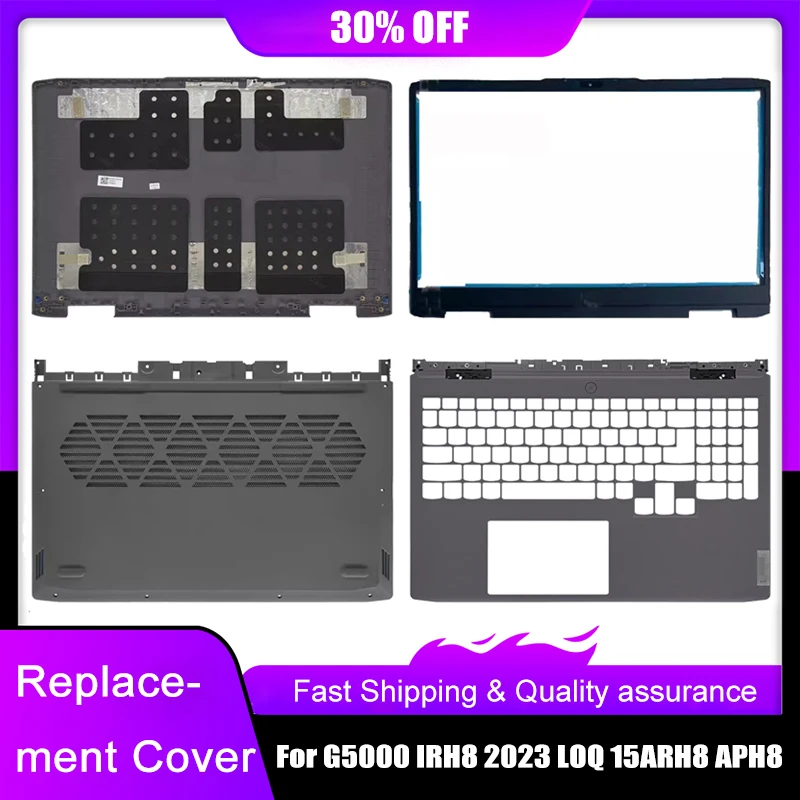 laptop lcd back top cover moldura frontal air outlet palmrest base de fundo superior case fit para lenovo g5000 irh8 2023 loq 15irh8 aph8 novo 01