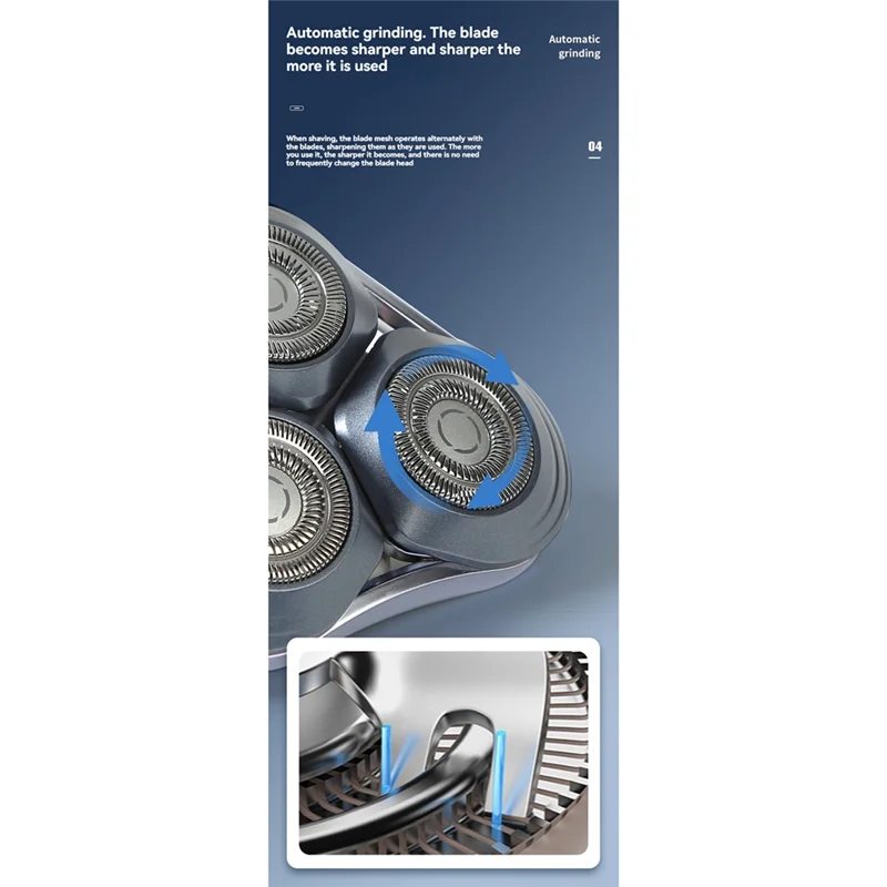 AB43-Xiaomi 용 Mijia S302 건식 습식 면도기 교체 전기 면도기 면도기 헤드 수염 트리머 블레이드 부품