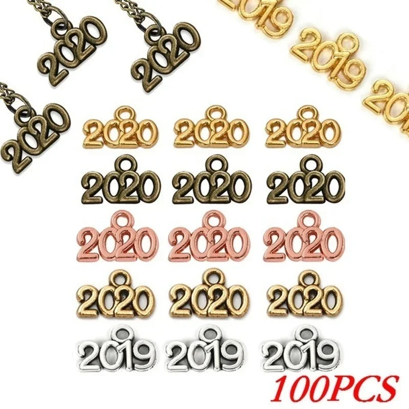 100PCS 2020 Year Graduation Tassel Cap Alloy Charms Pendants DIY Bracelet Necklace Jewelry Making Historical Memorial Collection