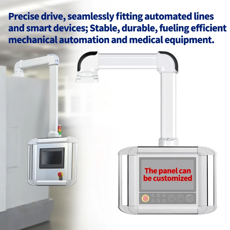 Support arm box HMI/suspension arm system support system for command housing and display pane integration130