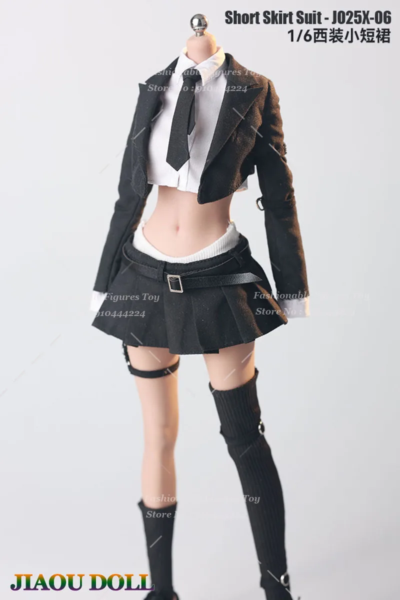 

1/6 Women Soldier Cropped Jacket Mini Pleated Skirt K-Pop Style Idol Outfit Set Fit 12Inch Action Figure Dolls JO25X-06