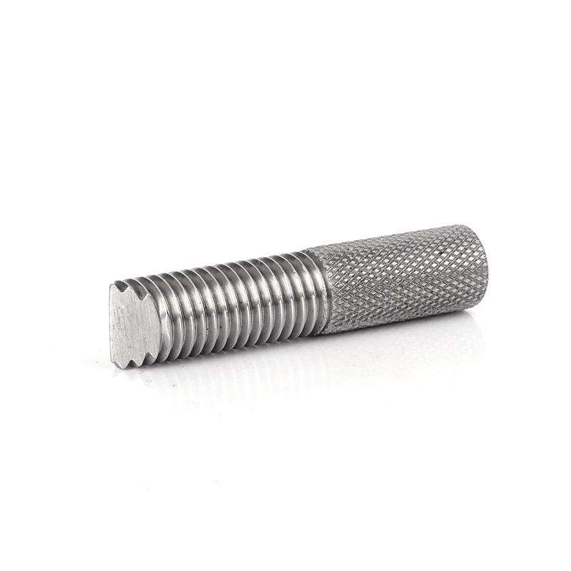 500 pieces OEM ODM Custom CNC Stainless Steel Plain Knurled Self-Tapping Stud / Screw for Soft Materials & Composites