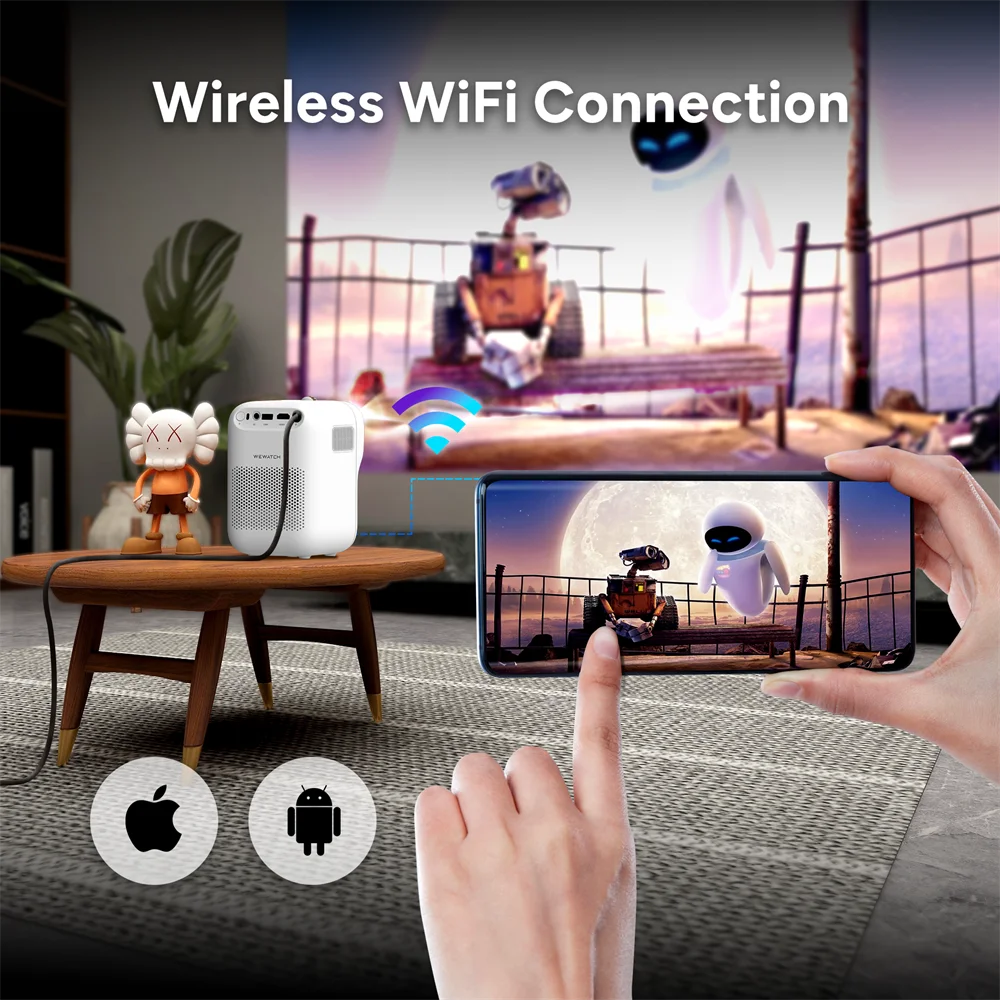WEWATCH V30แบบพกพามินิสมาร์ทโปรเจคเตอร์ HD Native 1080P WiFi Proyector ลำโพงในตัวโฮมเธียเตอร์เด็กโปรเจคเตอร์