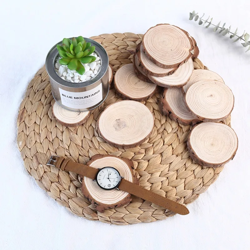 6 ~ 14 سنتيمتر شرائح الخشب الطبيعي شجرة مستديرة خواتم الصنوبر المخاريط للتصوير اكسسوارات تبادل لاطلاق النار استوديو صور الدعائم Crafts بها بنفسك ...