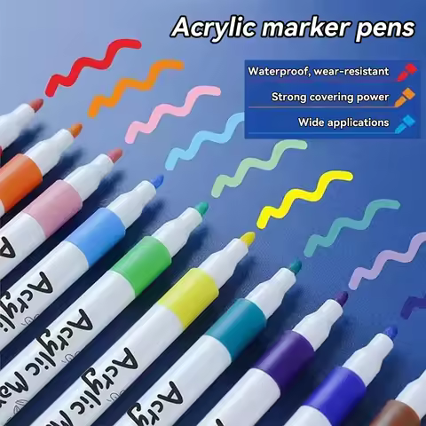 12-80 Color Acrylic Marker Pen Quick Drying PVC Box Multi-material Materials Painting Combination Korean Stationery Art Supplies