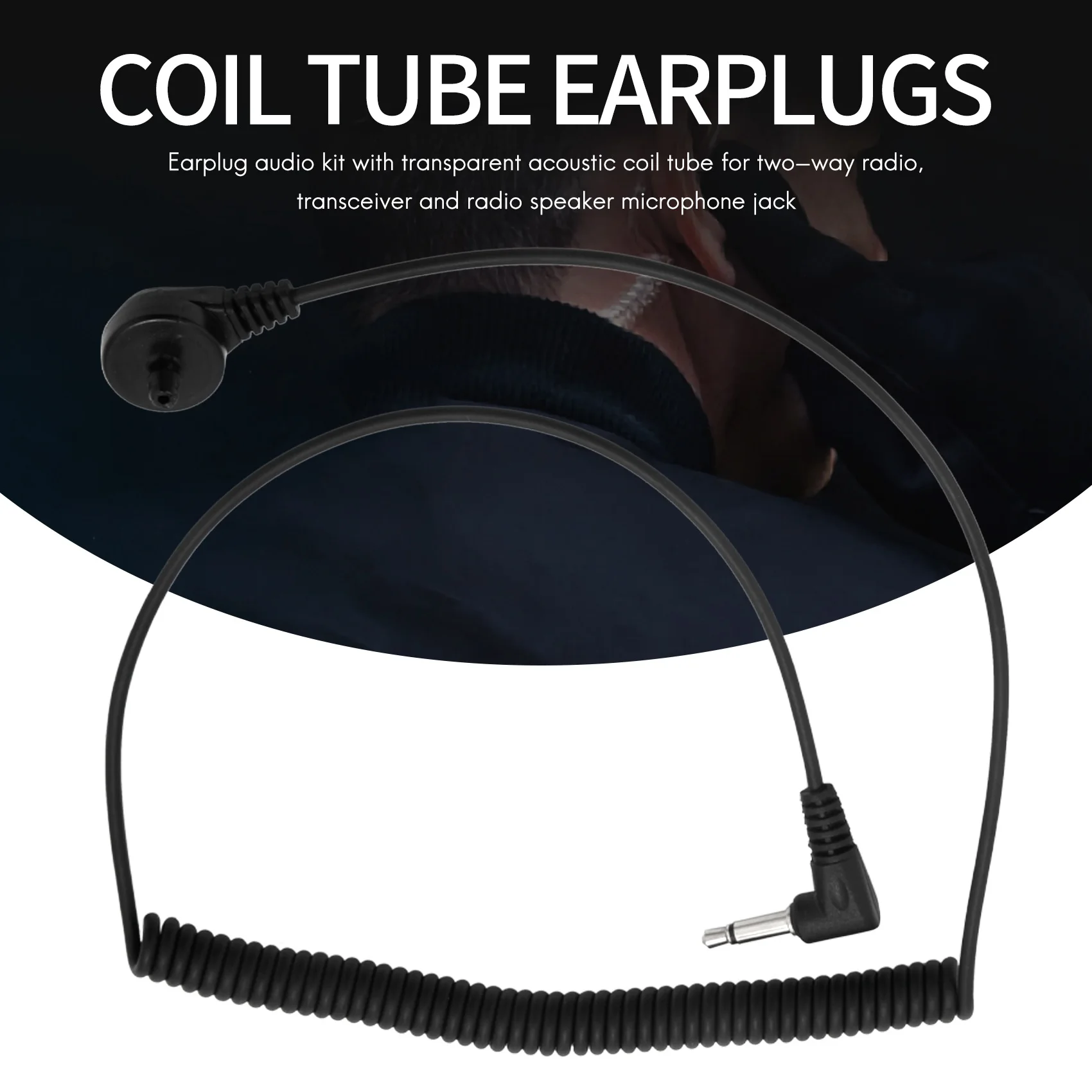 SLQZT 617-1N Ricevitore da 3,5 mm/SOLO Auricolare di sorveglianza con kit audio per auricolari con tubo a spirale acustico trasparente