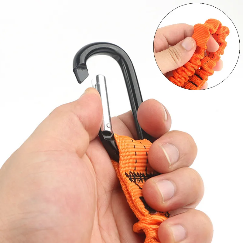 Professional High Altitude Protective Safety Elastic Buffer Sling Belt Carabiner Hook Aerial Work Anti Fall Off Rope Protector