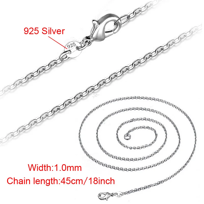 Wholesale 925 Sterling Silver 5 Pieces/Lot 16/18/20/22/24/inch 1.mm O-Chain Necklace For Men Women Fashion Jewelry