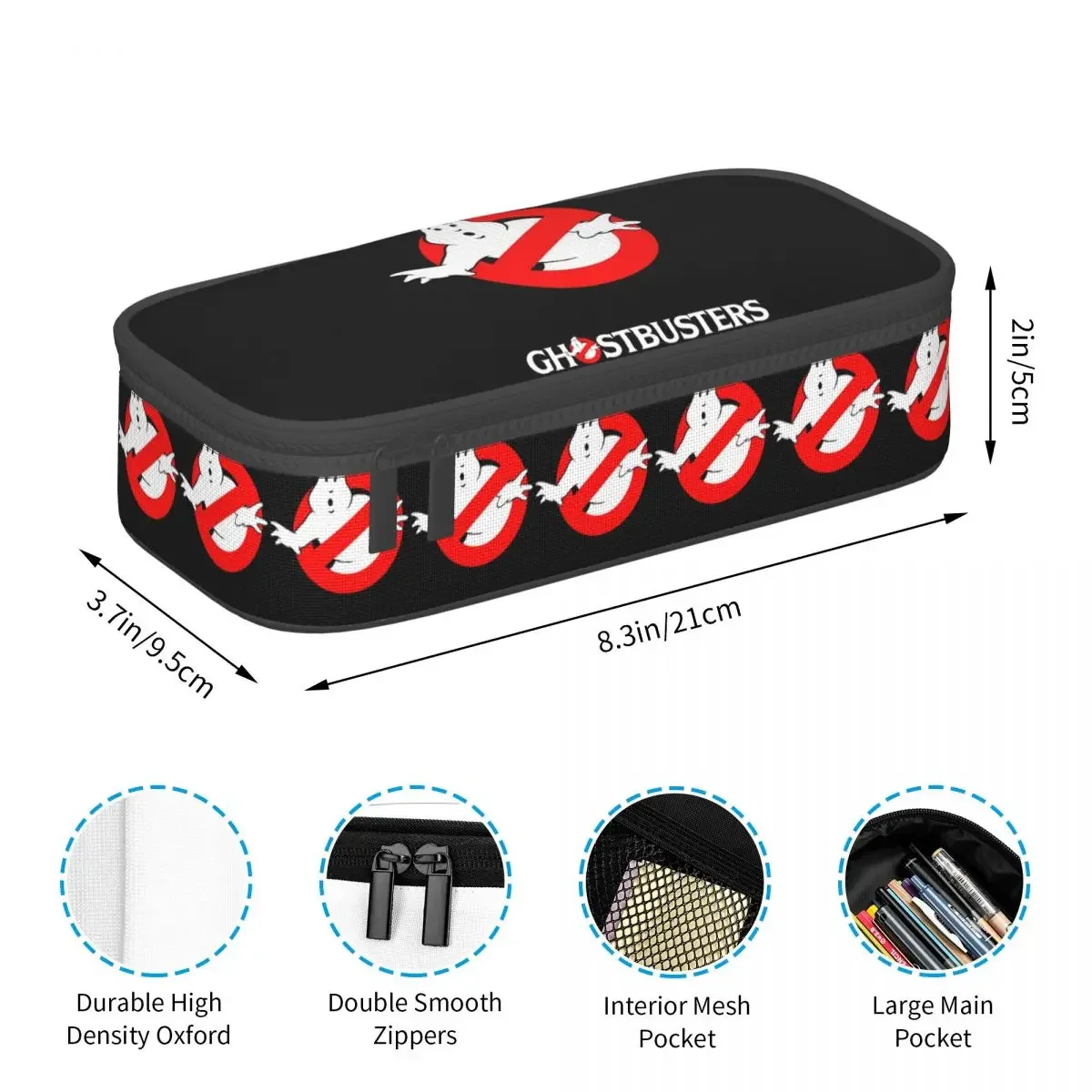 The GhostBusters Logo Pattern Pencil Case for Kids School Pen Box Pencil Bag Stationery Supplies Pen Holder Bag
