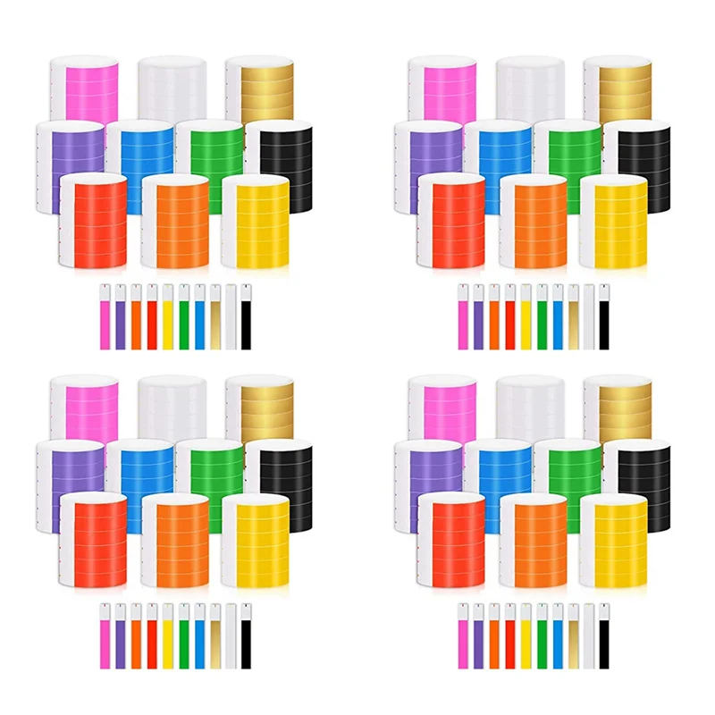 

A02M-4000 шт. бумажные браслеты водонепроницаемые неоновые браслеты браслеты для мероприятий подходят для вечеринок, браслетов (10 цветов)