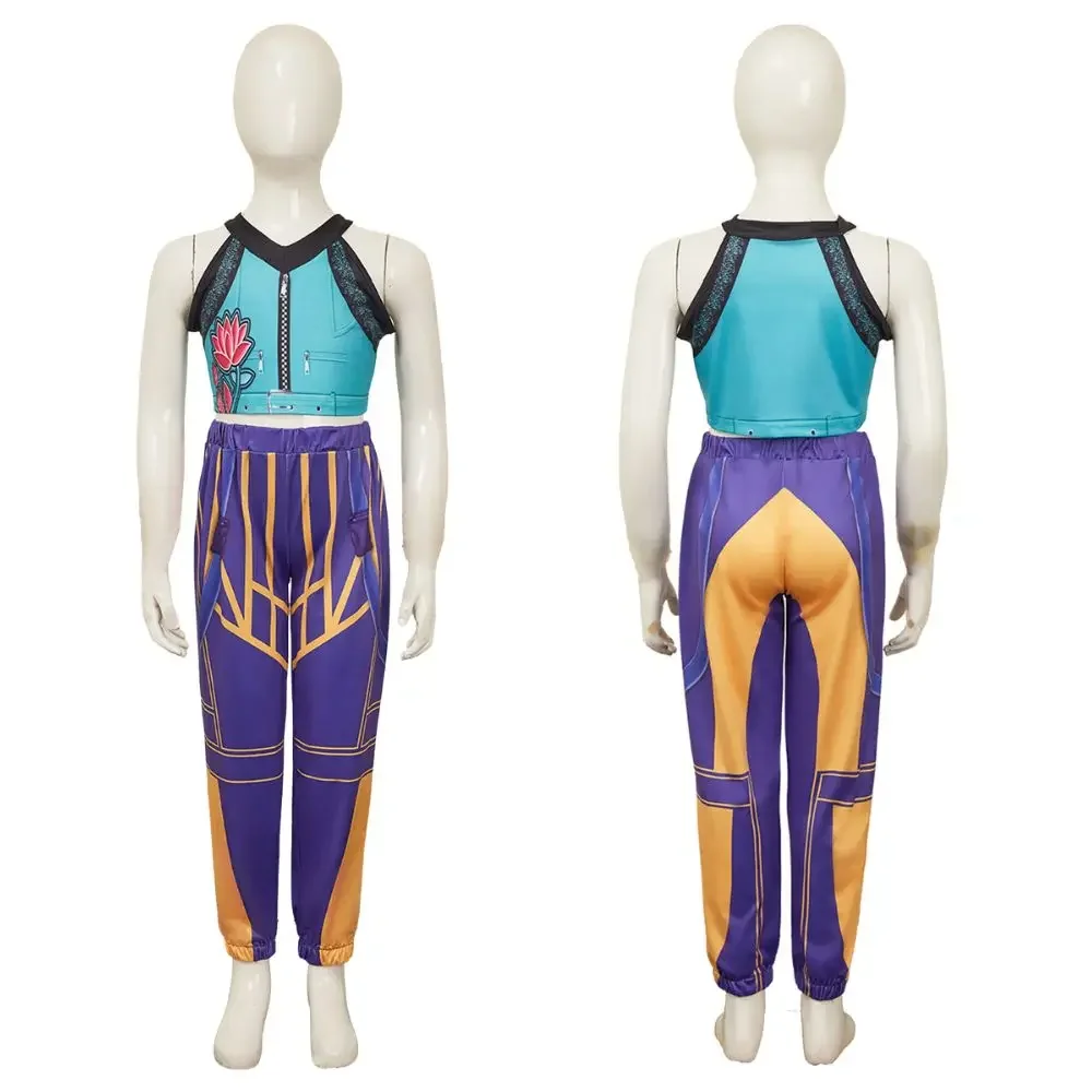 Kinder Rumi Zoey Mira Kpop Dämonenjäger Cosplay Kostüm Verkleidung für Kinder Mädchen Kleidung Rollenspiel Outfit Halloween Karneval Anzug