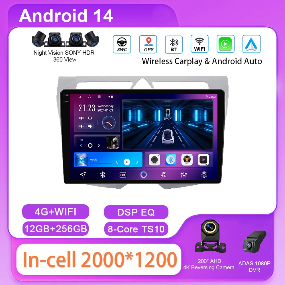 

Car Android For Kia Morning Picanto 2007-2010 Auto Multimedia Player Radio Stereo GPS Navigation 2Din DVD 4G DSP Android Auto BT