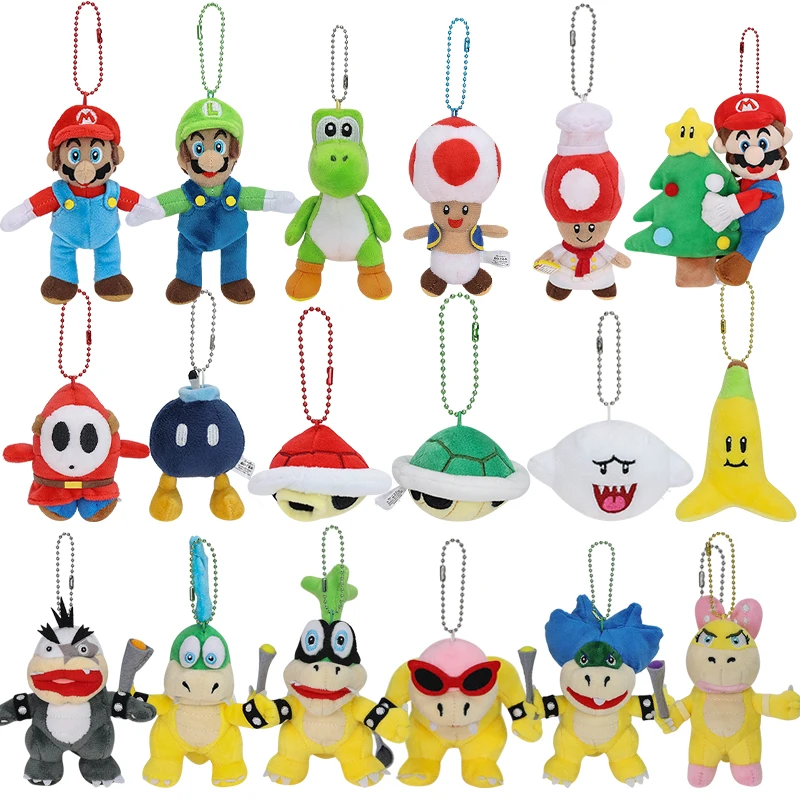 Kreskówka pluszowy wisiorek choinka Mario potrójne banany Luigi Koopa Troopa nieśmiały facet ropucha plecak dla lalek brelok do kluczy Yoshi