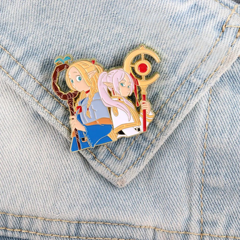 أنيمي فريرين ما وراء نهاية الرحلة مارسيل تأثيري حلي شارة دبوس اكسسوارات ظهره قلادة دعامة معدنية بروش هدية #3