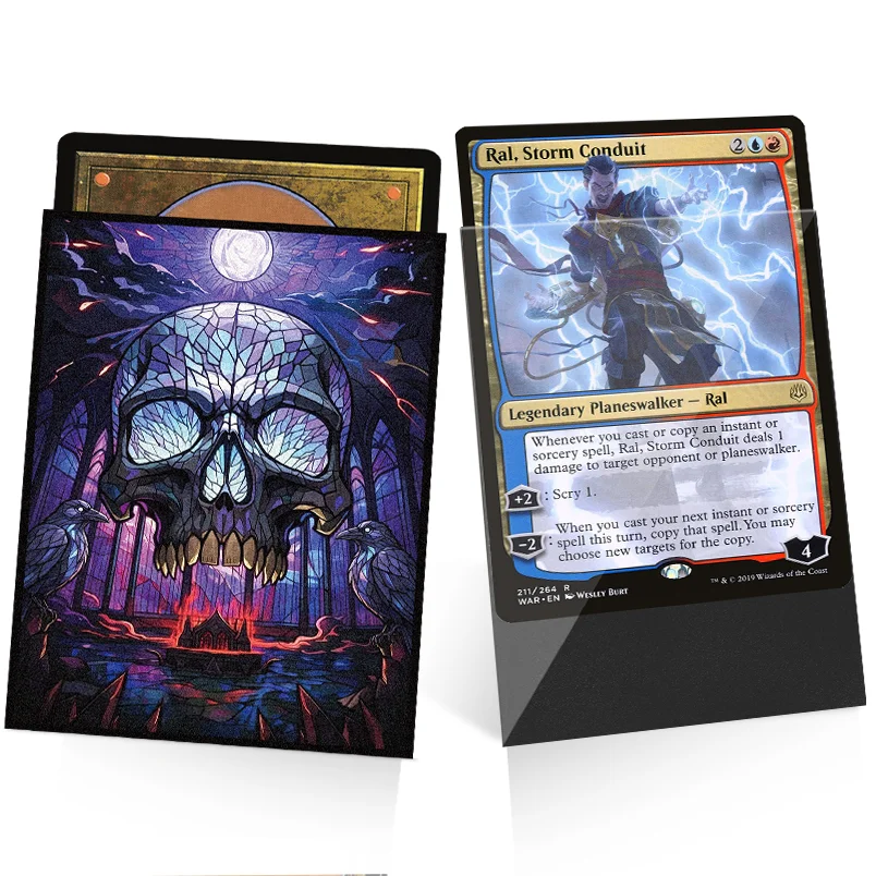 Kartenhüllen - Musterdruck 105er-Pack, klare Vorderseite & matte Rückseite, 66x91mm, Schutzhülle, TCG-Kartenschutz