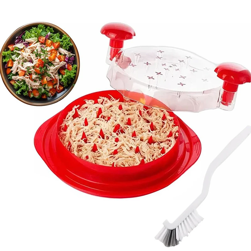 Meat Grinder Chicken Breast Shredder Twist Tool With Lid Cleaning Brush Anti Slip Ergonomic Handle Multifunctional Kitchen Tool