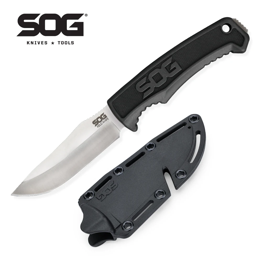 SOG Field Survival Knife | Fixed Blade Hunting Knife with Sheath - Premium Bushcraft Tool for Camping, Outdoor Adventures & EDC