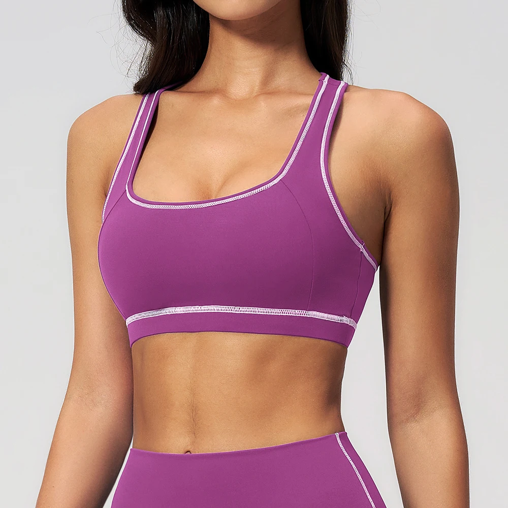 Summer Yoga Bra Women's Workout Top Quick-Dry Gym Sports Vest Female Cycling Running Tight Top Women U-Back Fitness Underwear
