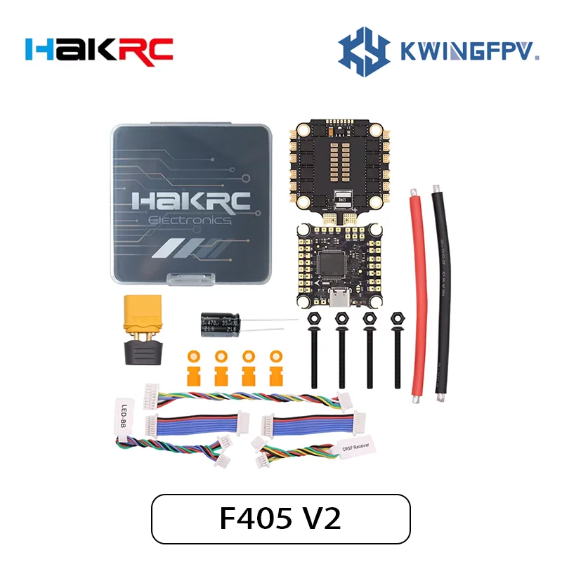 Hakrc V2 F4 F405แบบคู่พร้อม45A/50A/60A/ 4in1 DShot150 ESC แบบไร้แปรงถ่าน/300/600/1200 PWM สำหรับโดรน RC สำหรับแข่ง FPV