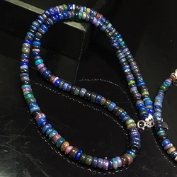 Natural Colorful Opal Clear Abacus Beads Necklace Pendant 5-4mm Women Man Reiki Black Opal Pendant Jewelry AAAAAA