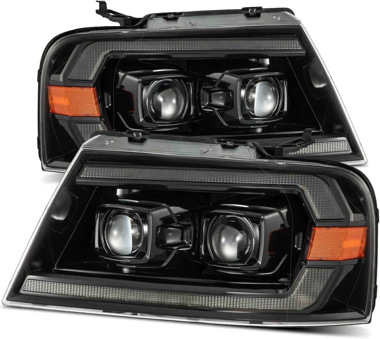 

04-08 F150 / 06-08 Lincoln Mark LT Projector Headlights Alpha-Black [PRO-Series]