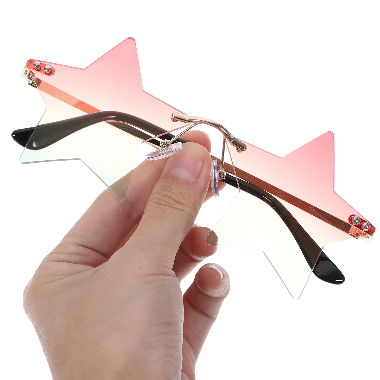 

Rimless Sunglasses Frameless Party Eyewear Unique Irregular Lenses Summer Travel Disco Teens Adults Unisex