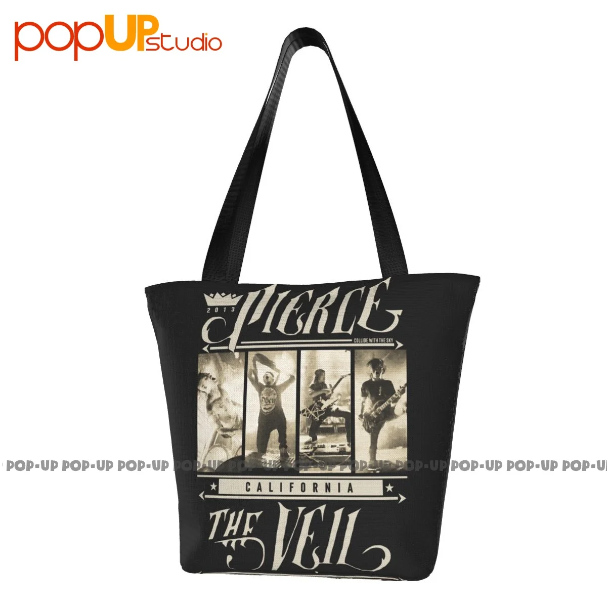 Pierce The Veil Funny Handbags Reusable Shopping Bag Crossbody Bag