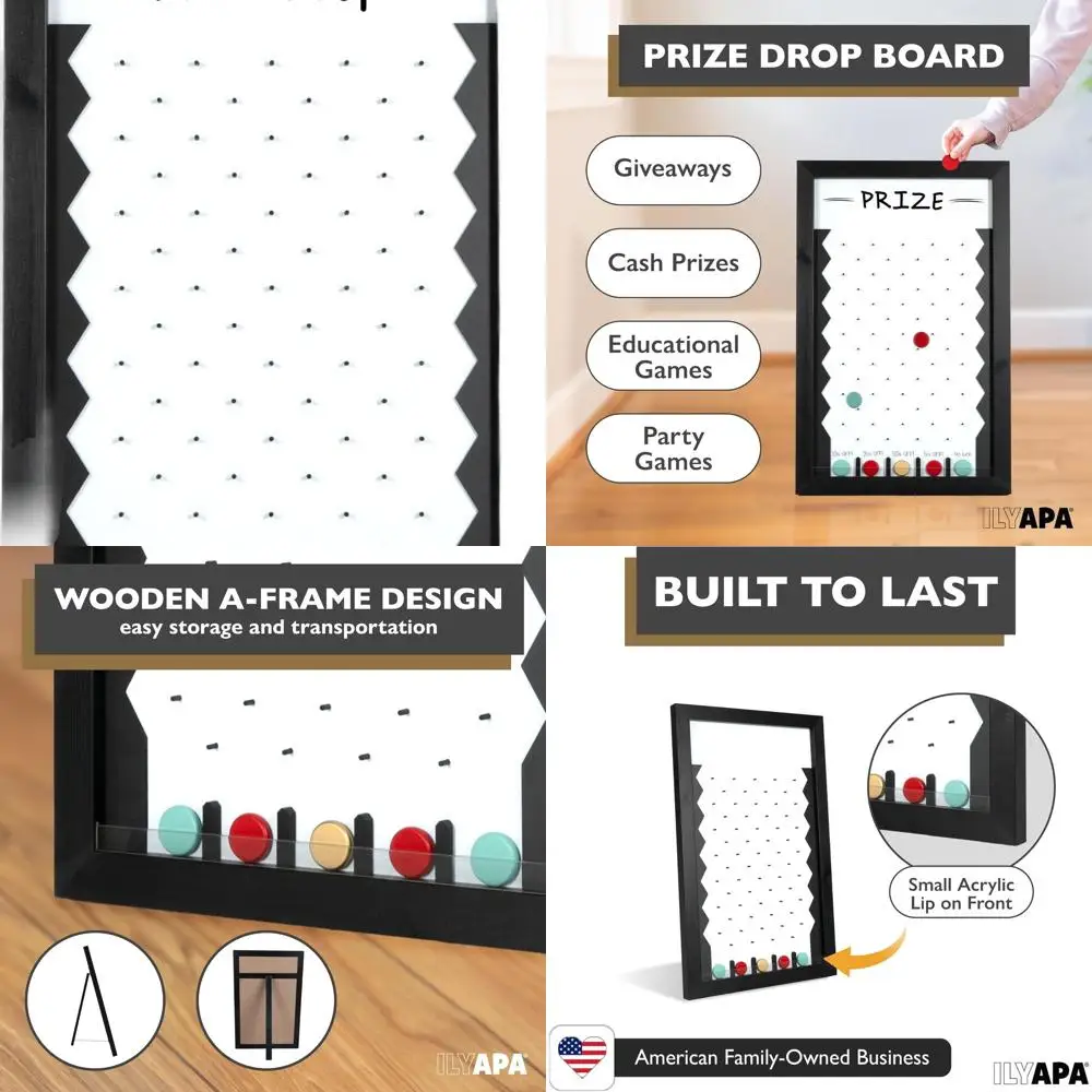 

Portable 18x28 Inch Penny Drop Game Board - Wooden A-Frame Whiteboard for Event Displays