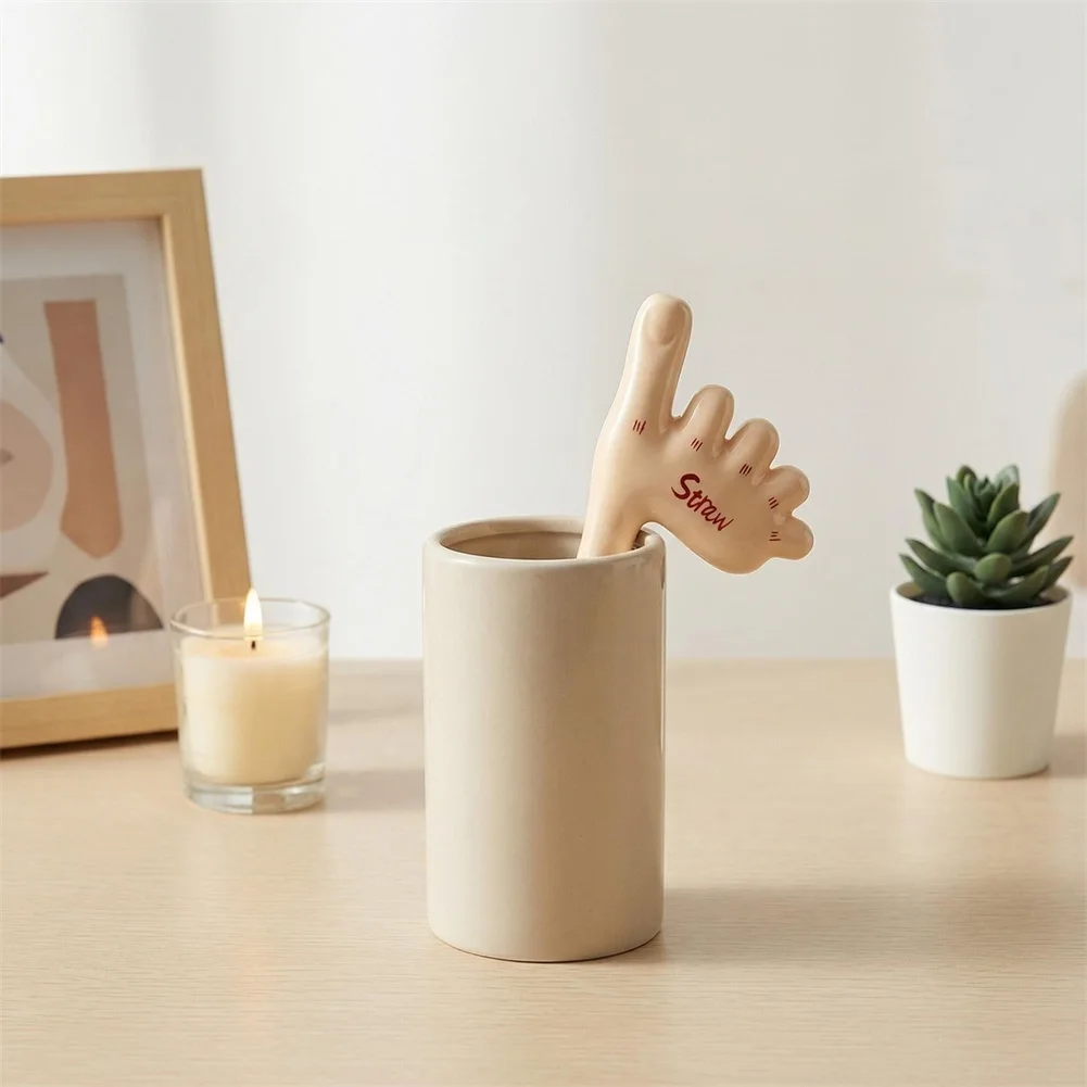 

Fun Ceramic Footprint-Shaped Straws Easy To Clean Heat Resistant Straws Perfect Present Idea