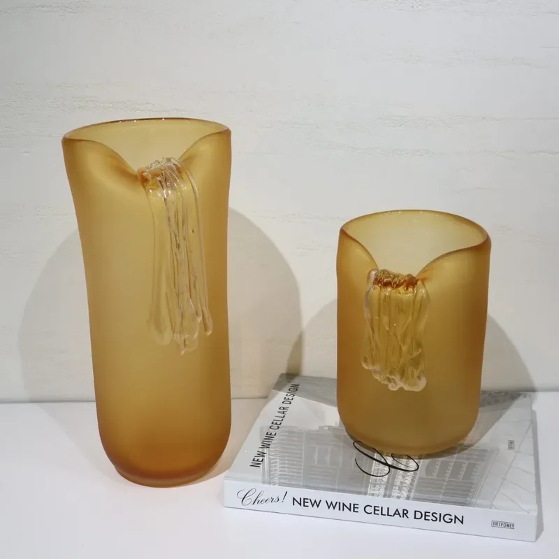 Modern Matte Brown Ceramic Vase Handmade Straight Design for Dried Flowers Living Room Decor Minimalist Home Ornament Desktop