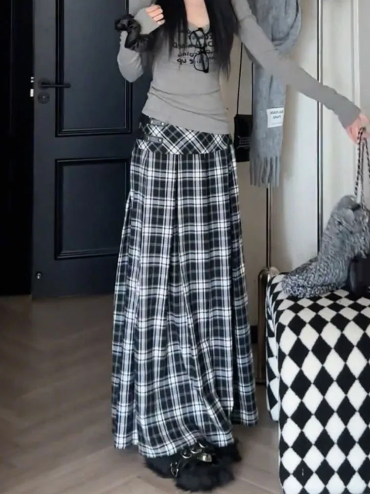 

Casual Sle Draped Midi Skirt Korean Loose Feel Autumn Winter New Sle Versatile Mid-Length Skirt for plus Size Women