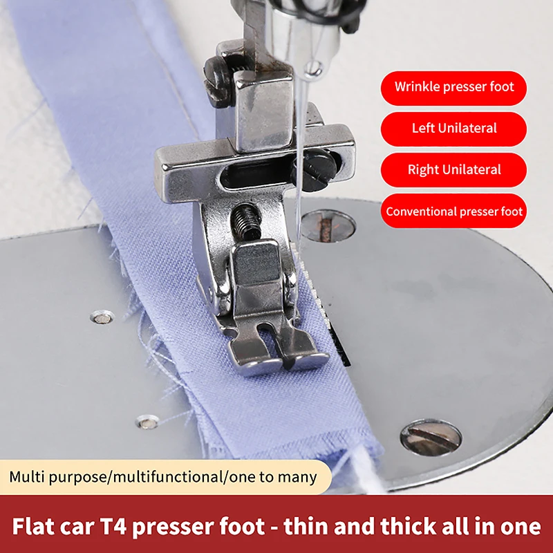 Multifuncional Presser Foot para Lockstitch Machine, Industrial Zipper Foot, Acessórios regulares, T4, 1Pc