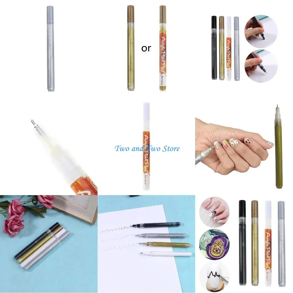 

HX6F Graffiti Pens Gold Silver Black White Epoxy Resin Drawing Pen DIY Painting Pen