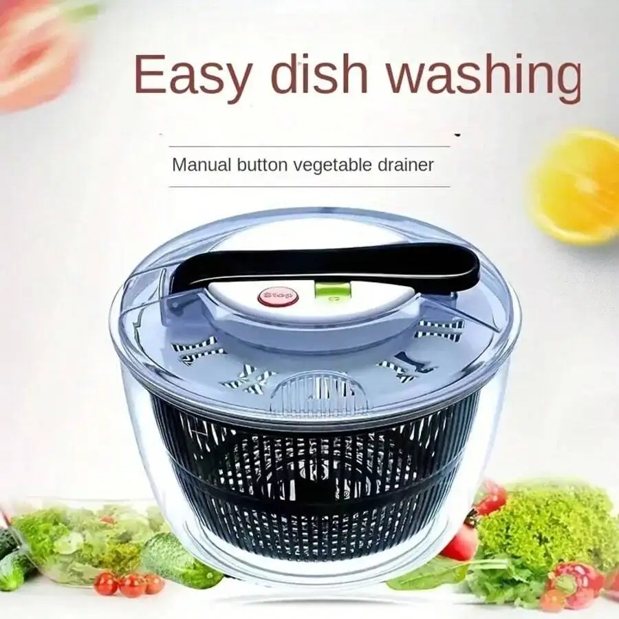 

1PC3 Liter Press Dewaterer Vegetable Dryer, Salad Spinner, Fruit Basket, Vegetable Washer Dryer, Fruit Drainer, Lettuce Spinner, Drainer Basket, Leaky Spoon Basket, Dryer, Useful Kitchen Tools, Vegetable Washers, Kitchen Supplies, Kitchen Press Salad Drai