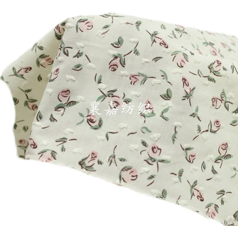 148x50cm Small Floral Woven Cotton Dot Cut Fabric, for Children's Clothing Women's Shirt Skirt Sewing Cloth