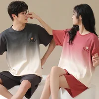 Summer Sleep Lounge Pajama Short-Sleeved Women's Pajama Set Cartoon Pyjamas Pure Cotton Couple Sleepwear Home Fashion - Image 3