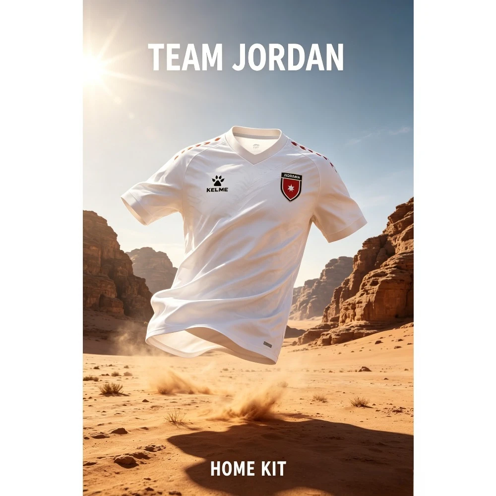 Camisa de Futebol KELME HOT Jordan Fan Vermelha 2026, Estampa do Emblema, Top Esportivo Leve e Respirável para Unissex e Colecionadores