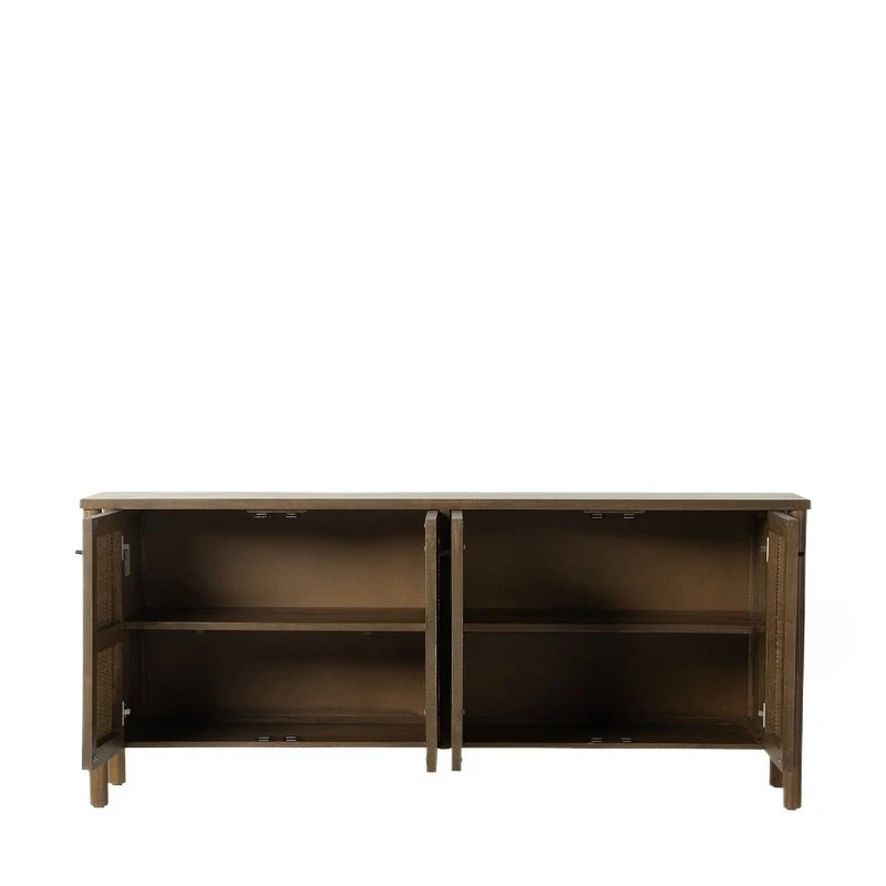 

Japanese-style solid wood wabi-sabi wind dining side cabinet Nordic homestay style TV cabinet retro rattan oak