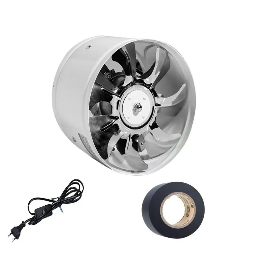 220V  Round Duct Fan 4" 6"  Booster Exhaust Ventilator Ventilation Vent Air for Window Wall Bathroom Toilet Kitchen image 6