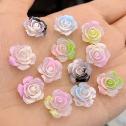 20Pcs New Cute Resin Mini Cartoon Colorful Roses Series Flat Back Manicure Parts Embellishments For Hair Bows Accessories