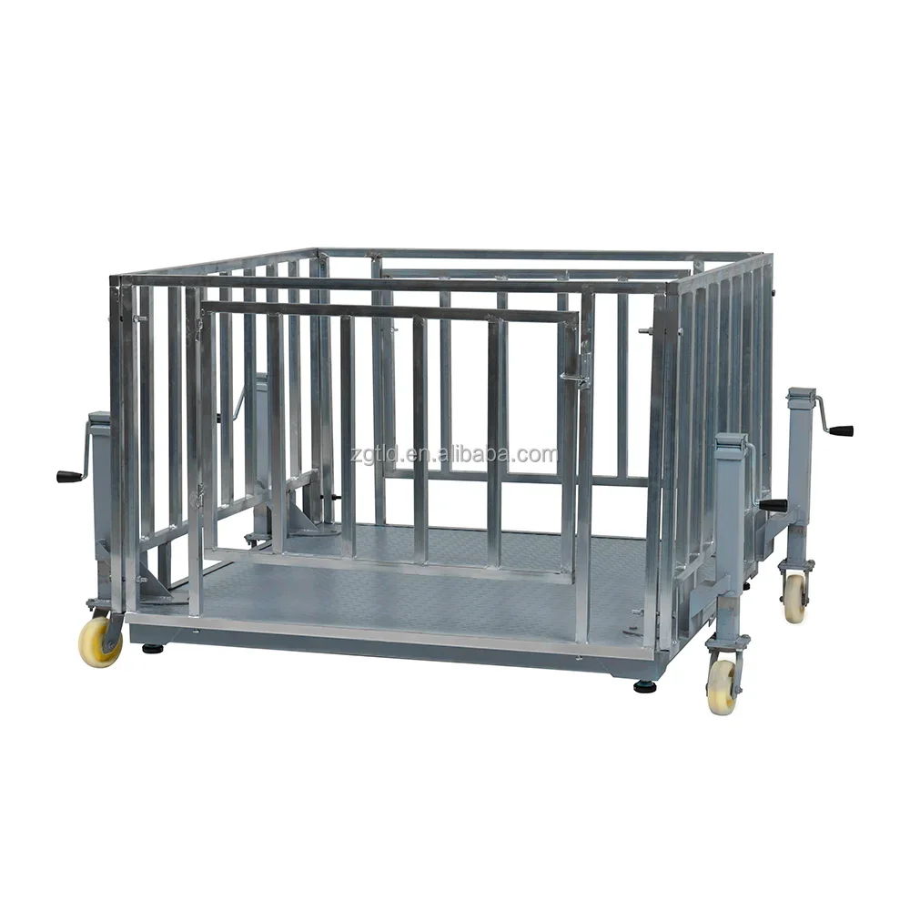 animal scale vet scale with cage for animal sheep  pig livestock scales with wheels that can be moved are customized