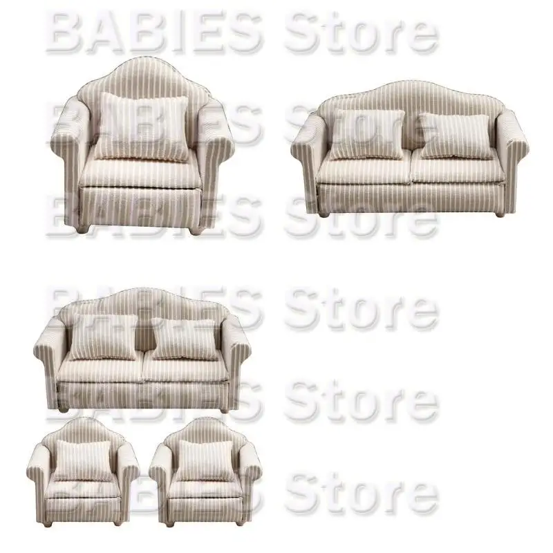 C9GB Doll House Loveseat Sofa Model Model Người mẫu Phụ kiện Thanh thiếu niên Girls cho 1:12 Trang trí phòng khách Dollhouse