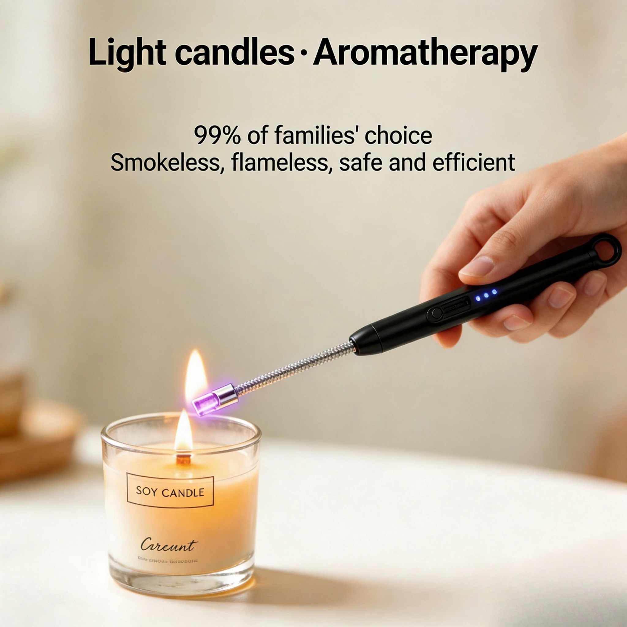 

Flexible Neck Arc Lighter, USB Rechargeable Flameless Pulse Igniter，Windproof Electric Lighter for Kitchen Stove,Perfect Gift