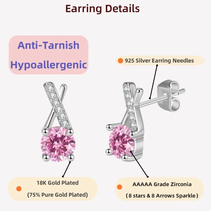 

Иглы из циркония LAMVOICE 1 карат, подарок для дочки, иглы для женщин, иглы из стерлингового серебра 925 пробы, День святого Валентина
