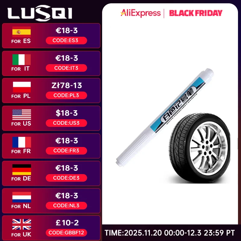 

LUSQI 0.7MM/1.0MM/1.5MM /2.5MM White Paint Marker Pens Quick-Drying Waterproof Ink For Art Rock Ceramic & Car