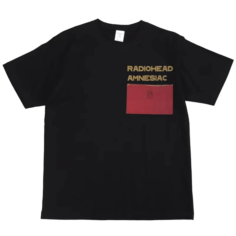 الصيف راديوهيد روك باند طباعة الشارع الأمريكي الهيب هوب خمر الرجال السود النساء قصيرة الأكمام القطن تي شيرت مطبوع للجنسين #2