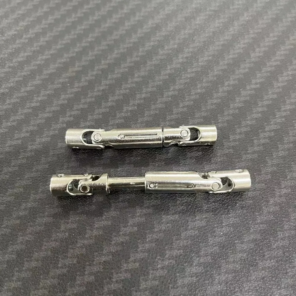 Poros Penggerak Baja MN98 MN99s yang Tahan Lama 1:12 Perak Logam untuk Aksesoris Mobil RC 55-69mm Dapat Diperpanjang Suku Cadang Upgrade Kedua
