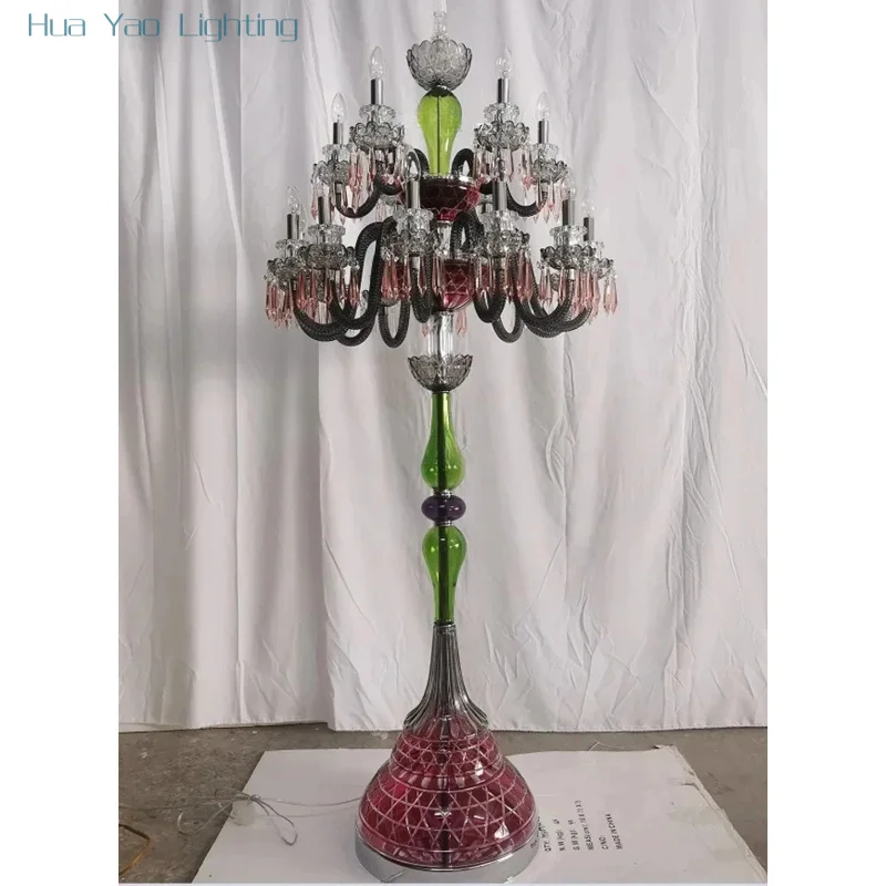 French Luxury Red Festive Floor Lamp - usage example