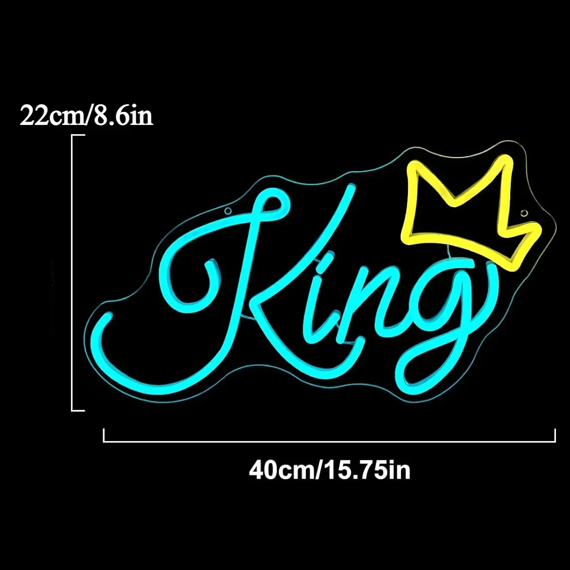 King Crown Neon Sign USB Dimmable LED Neon Light for Men Cave Game Room Bar Nightclub VIP Lounge Birthday Party Gift Wall Decor
