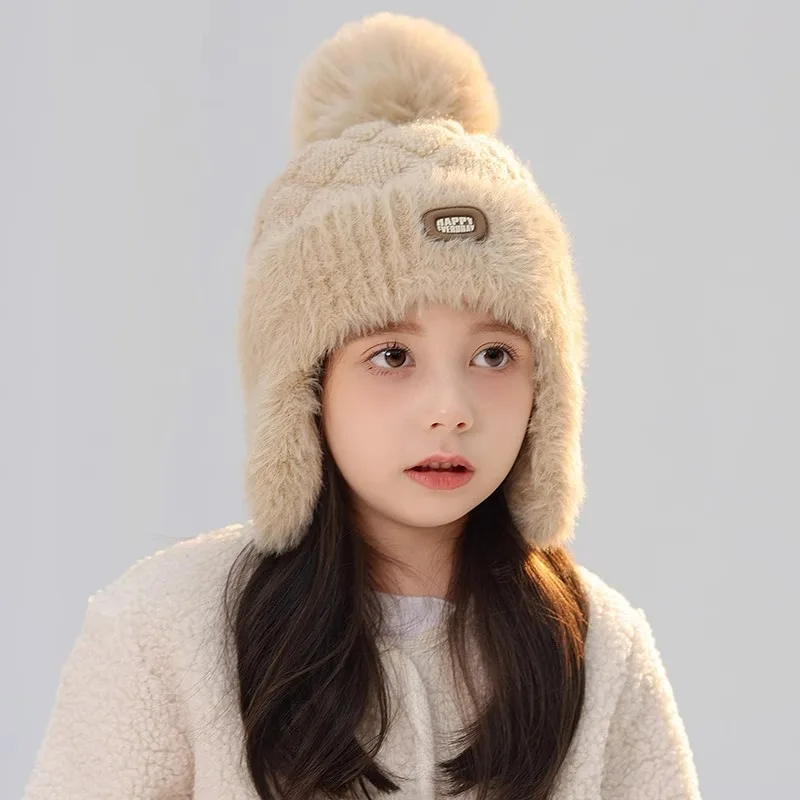 

Winter Thicken Warm Baby Hat Ear Protection Baby Girls Cap Beanies Cute Pompom Infant Toddler Kids Hat With Earflaps Bonnet